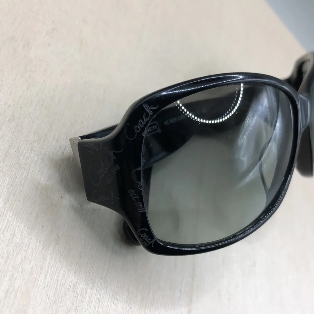 Coach 8028 Taryn sunglasses L903 Black 59-15-125 Butterfly Shape w Logo Marks
